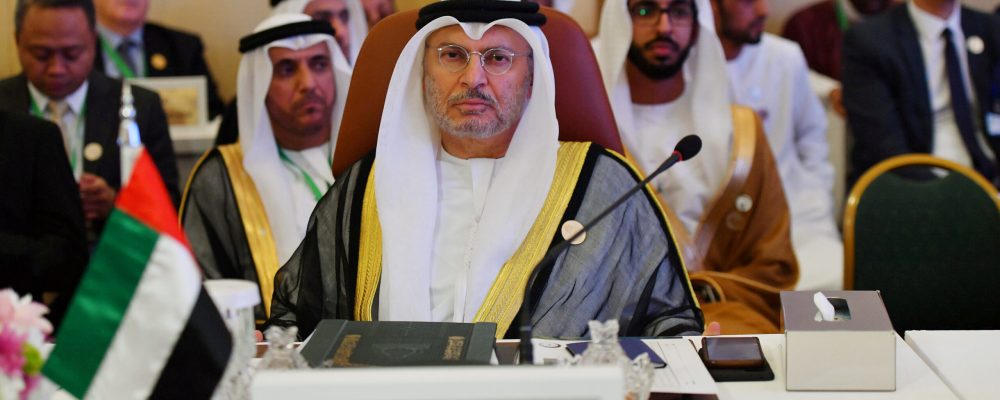 FILE PHOTO: UAE Minister of State for Foreign Affairs Anwar Gargash is seen during preparatory meeting for the GCC, Arab and Islamic summits in Jeddah, Saudi Arabia, May 29, 2019.  REUTERS/Waleed Ali/File Photo
